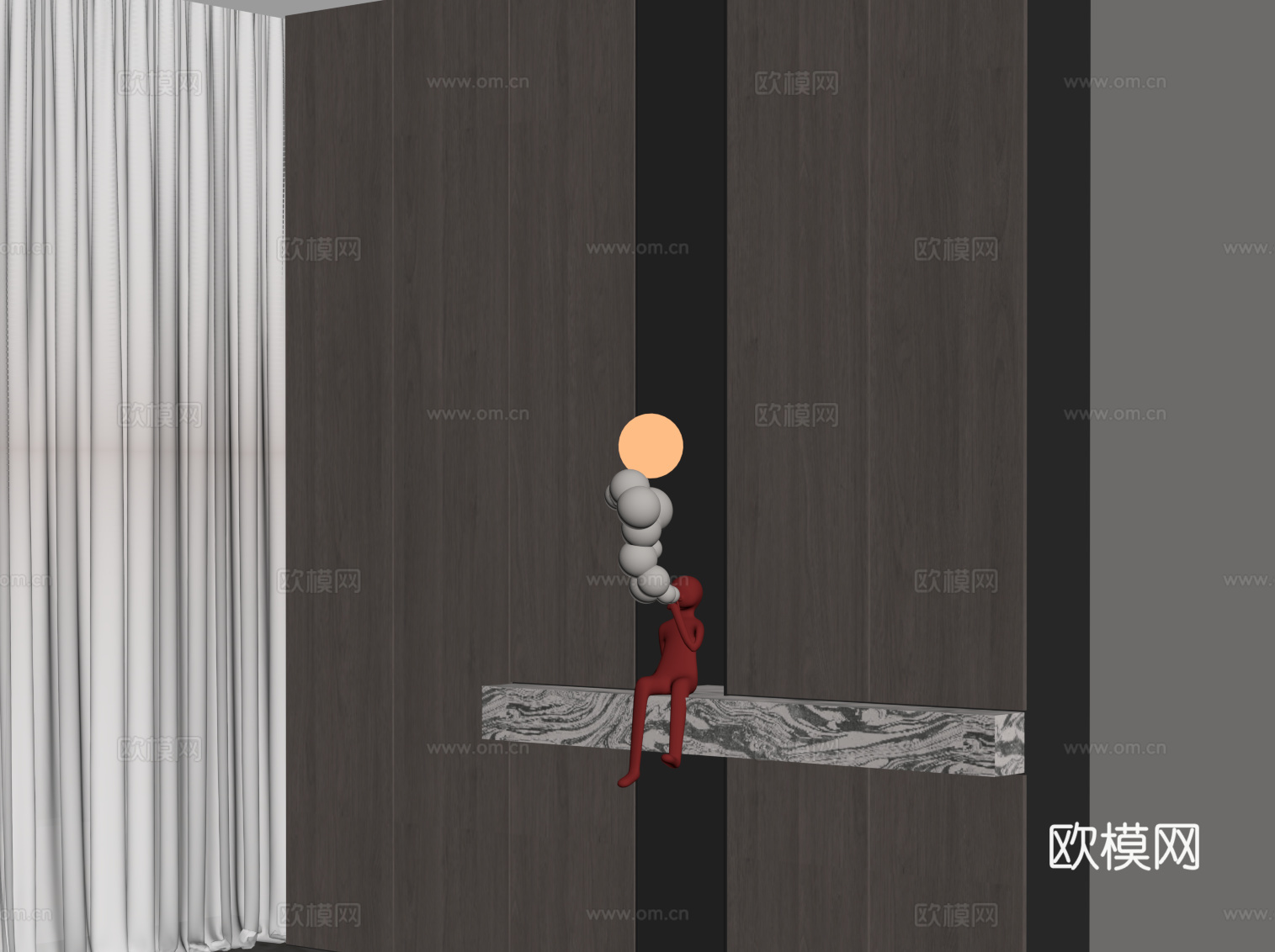 意式玄关柜 边柜su模型