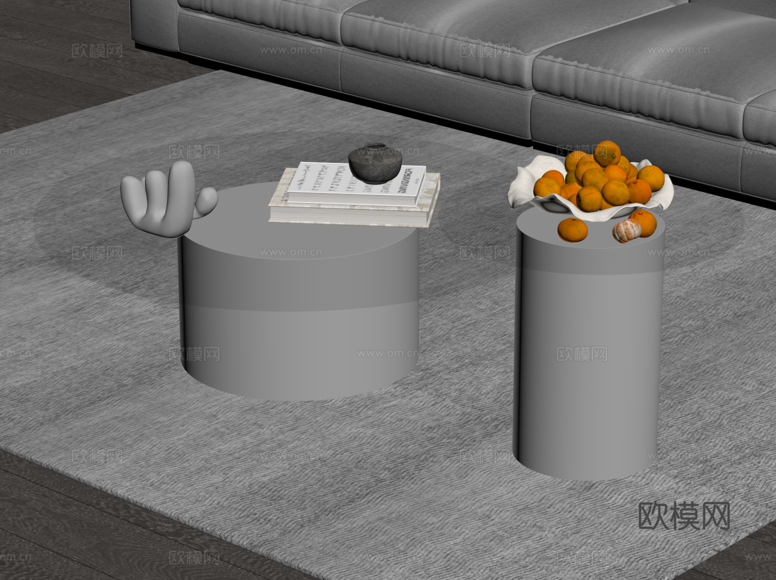 现代意式茶几su模型