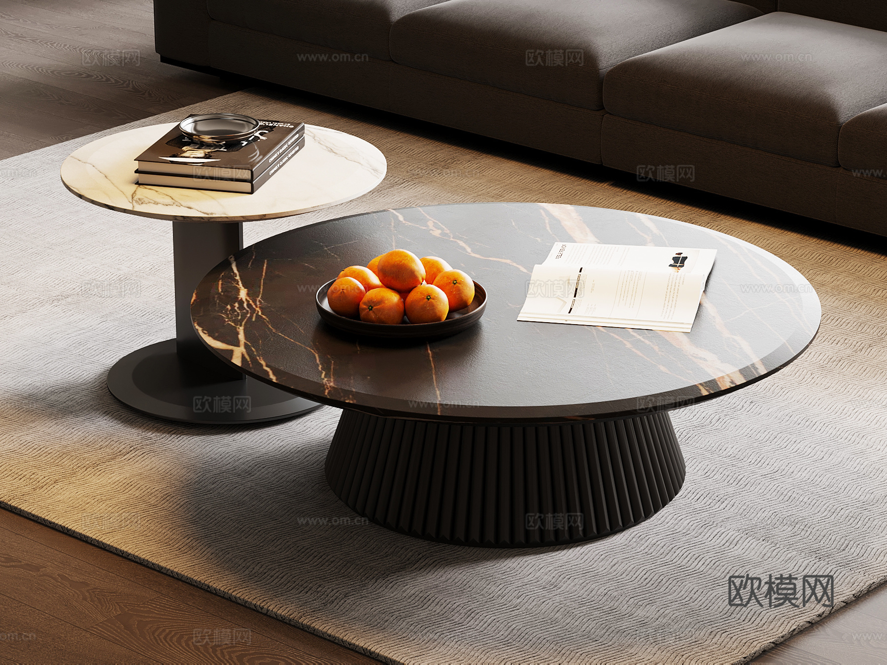 现代意式茶几su模型