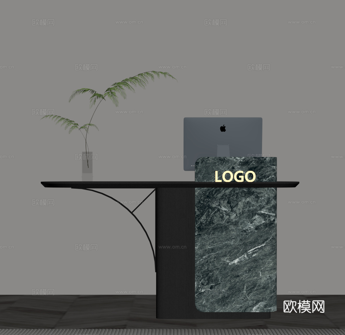 现代意式前台 接待台 招待台su模型下载（渲染图2）