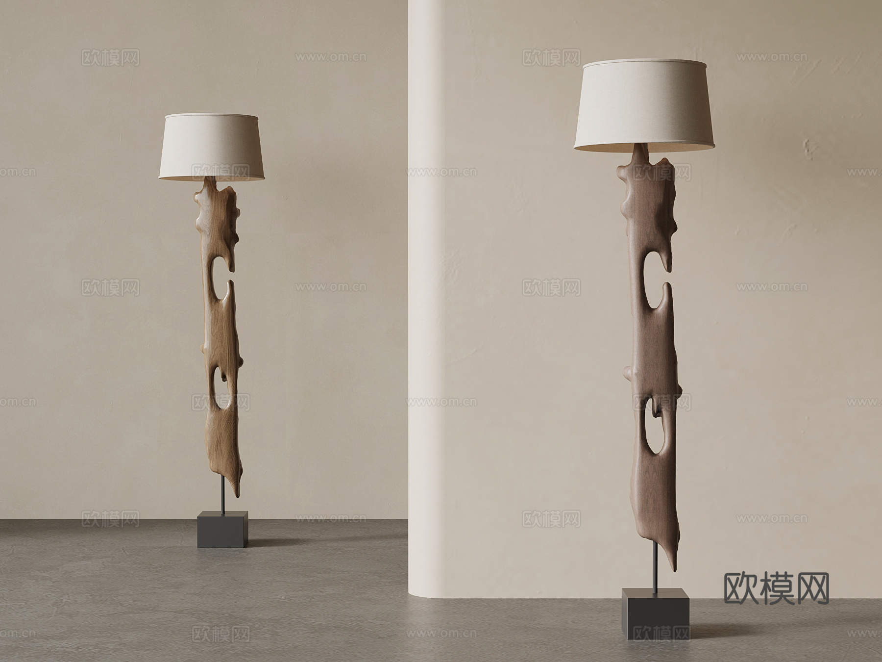 现代中古风落地灯su模型