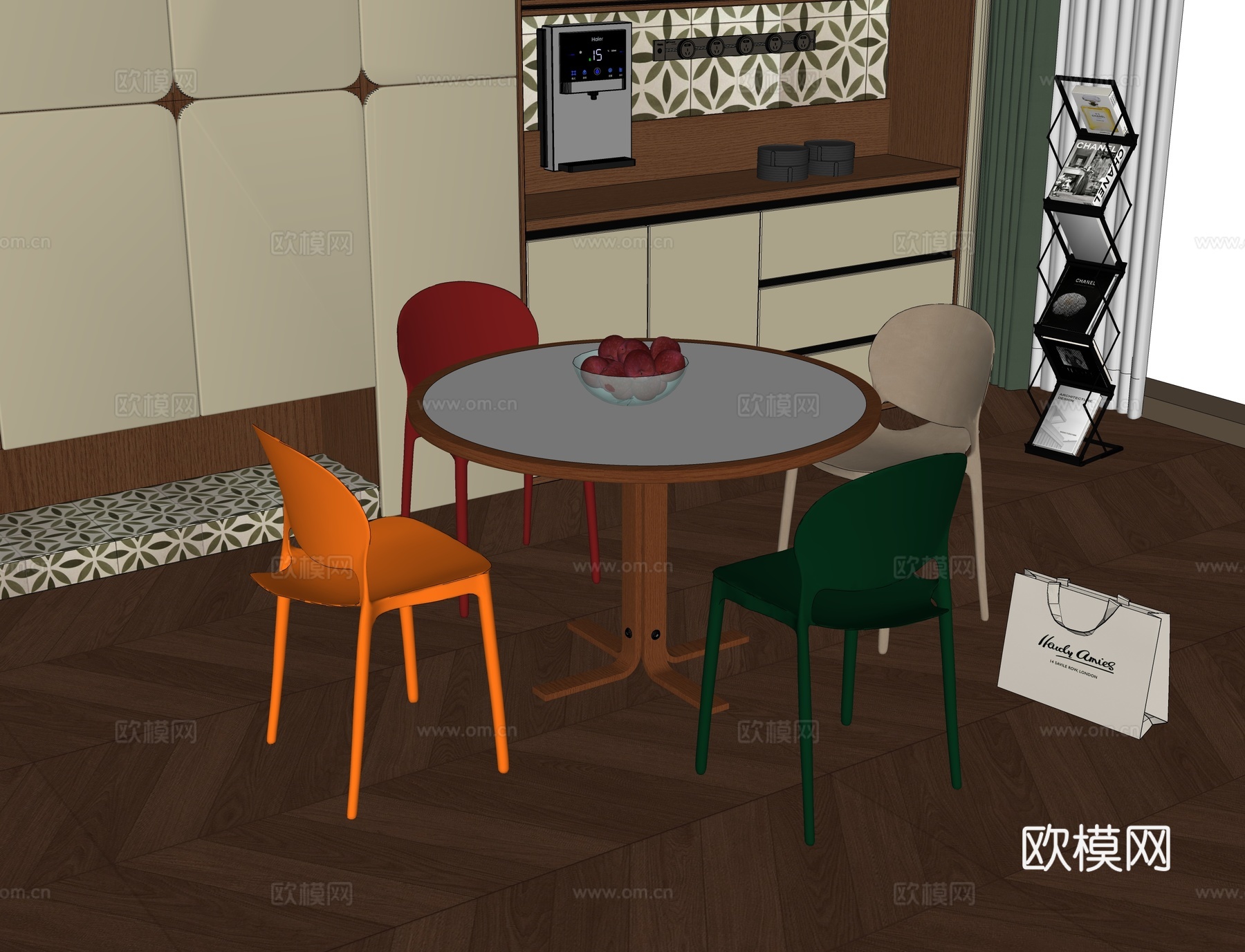 现代餐桌椅组合su模型