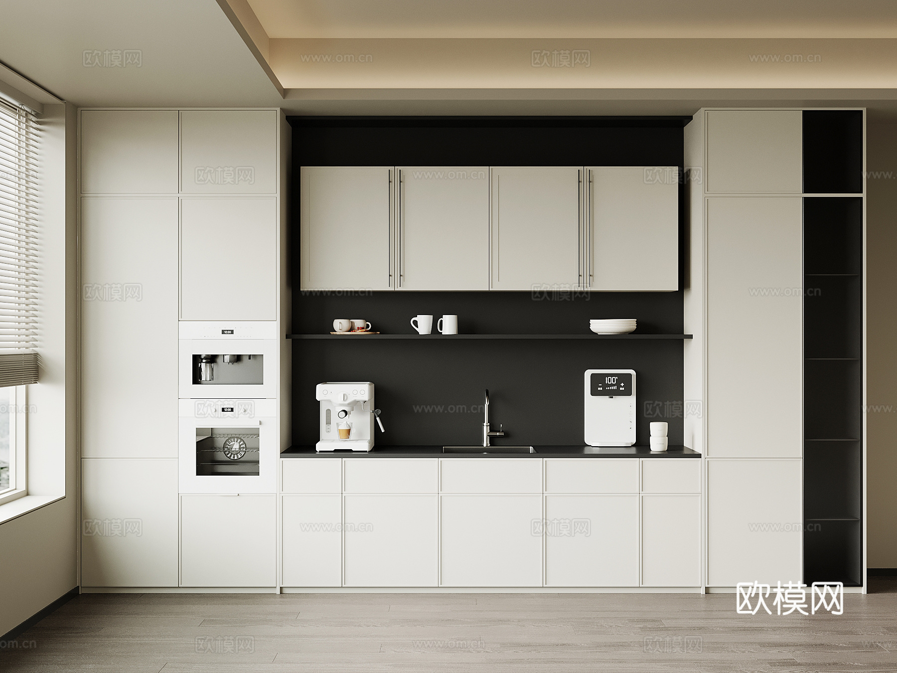 现代酒柜 餐边柜su模型