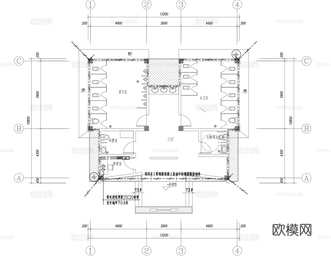 公厕设计党建  乡村振兴   村镇规划 景观设计毕业设计cad施工图