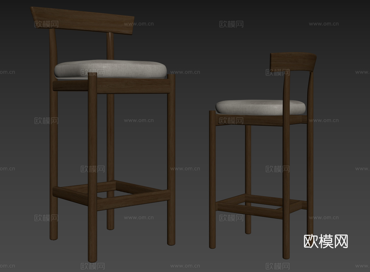 现代吧椅 巴凳 高脚椅 高脚凳 休闲椅su模型
