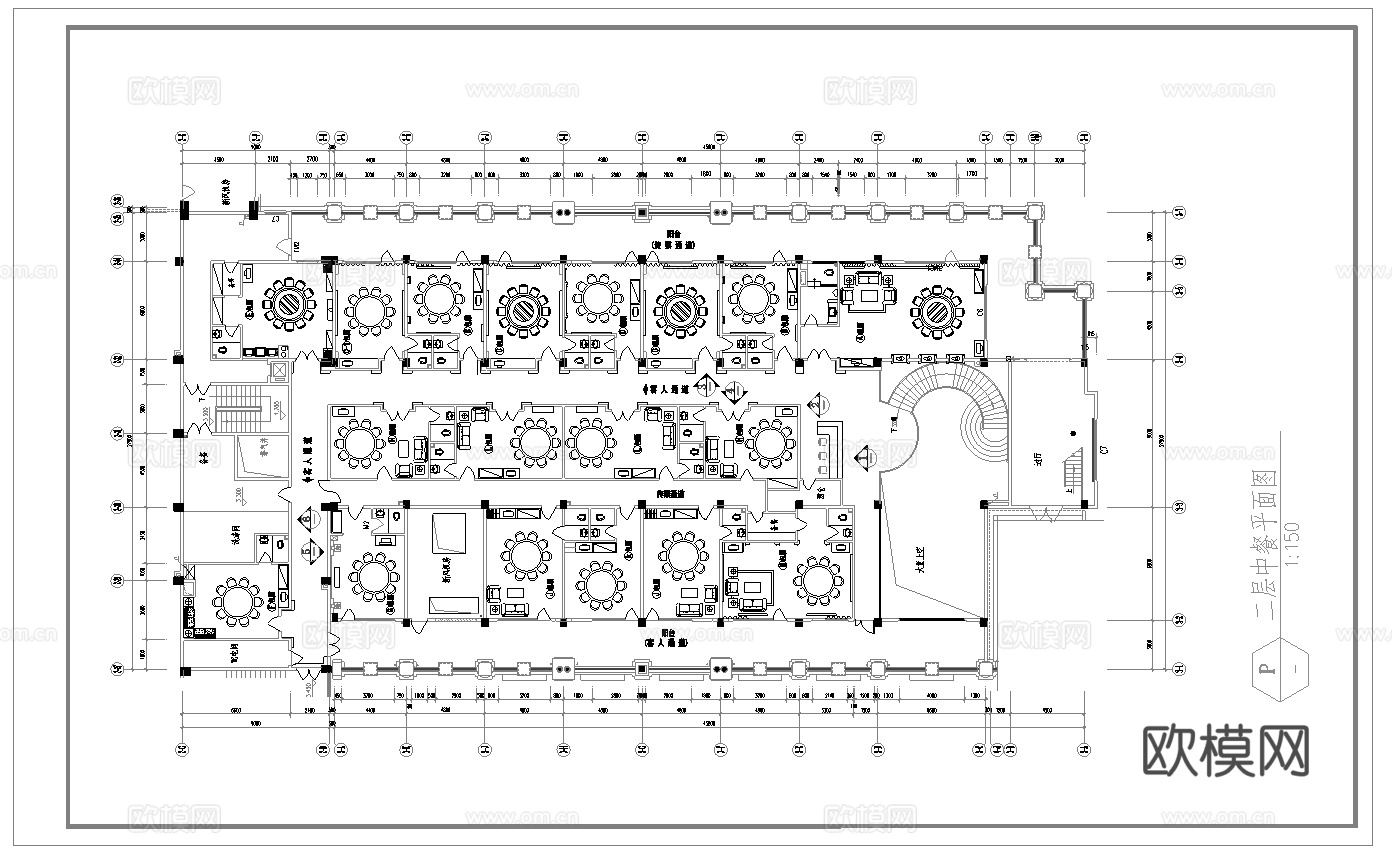 酒店中餐厅 最新全套施工图合集cad施工图