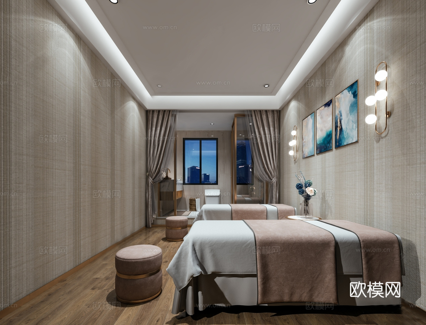 美容院 最新全套施工图 效果图合集cad施工图