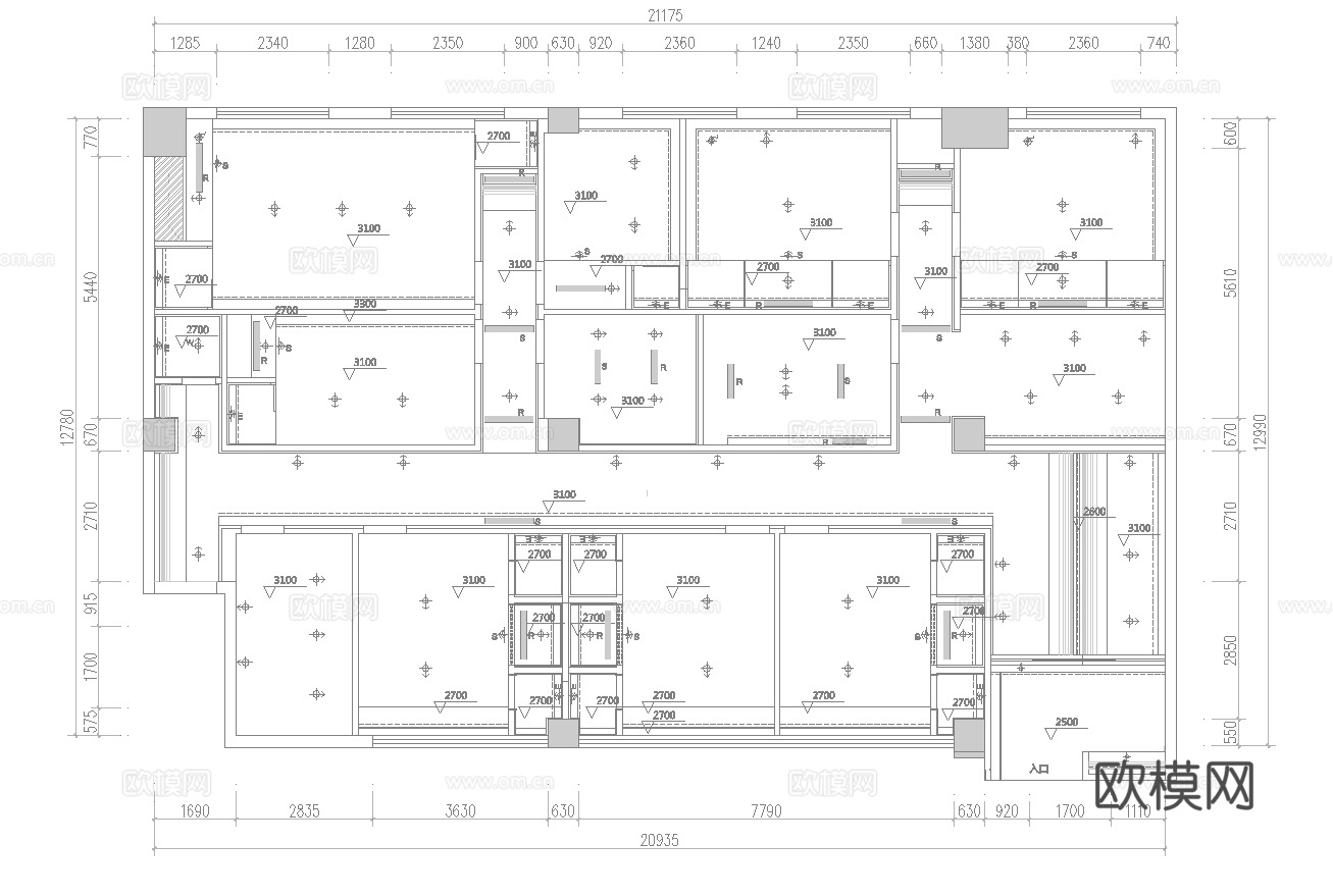 轻奢美容院 最新全套施工图 效果图合集cad施工图