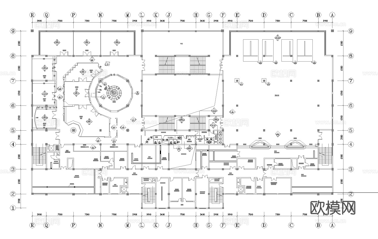 公司员工餐厅 学校食堂 最新全套施工图合集cad施工图