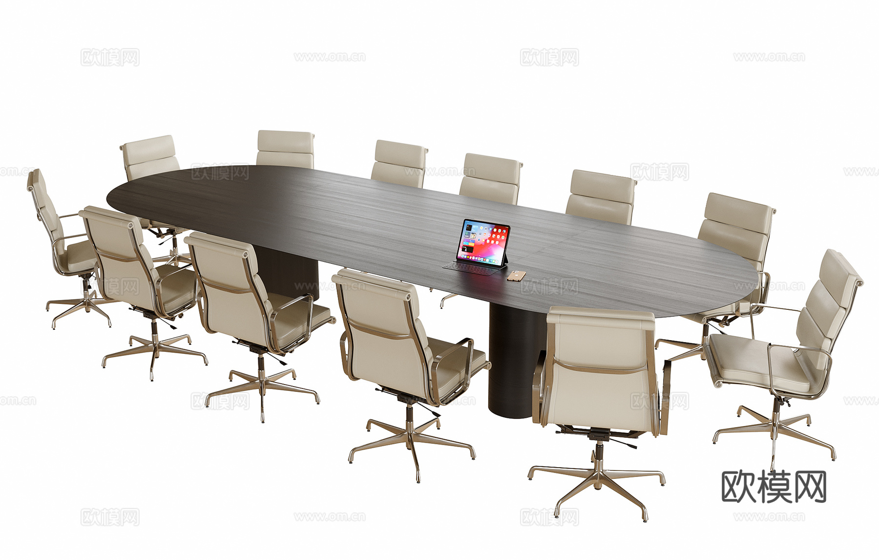 现代会议室 办公椅 会议桌椅3d模型下载