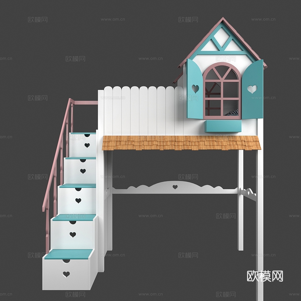 婴儿阁楼床，Krovatki-detyam3d模型下载