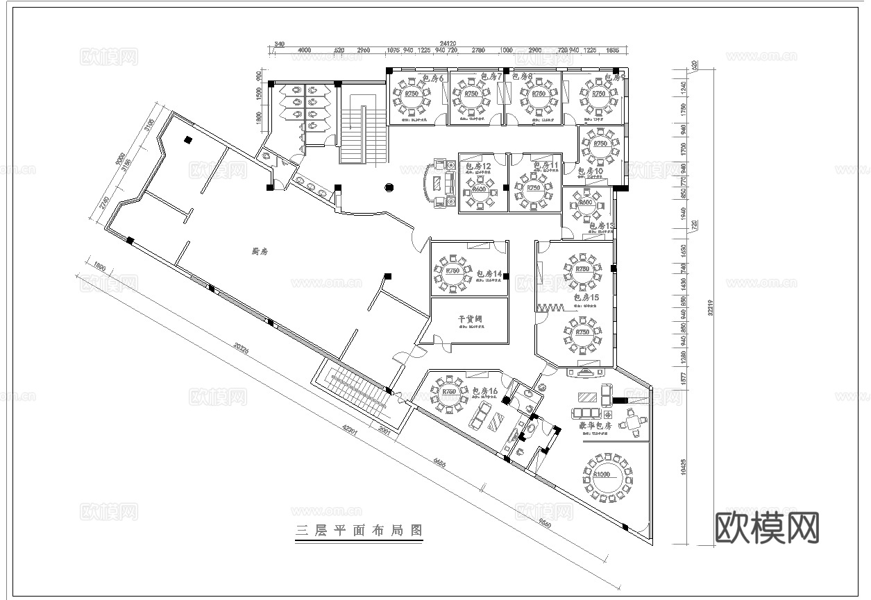 酒楼中餐厅 最新全套施工图合集cad施工图