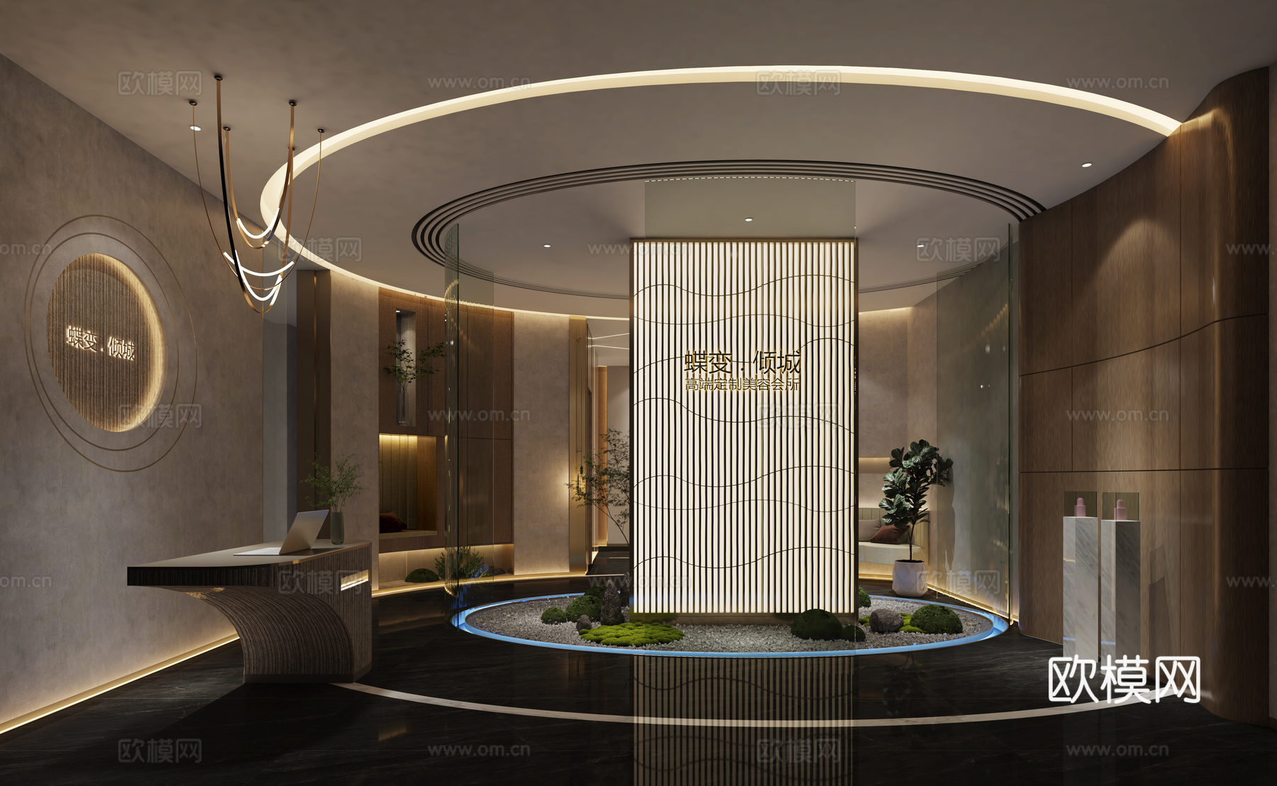 高端美容会所 最新全套施工图 效果图合集cad施工图