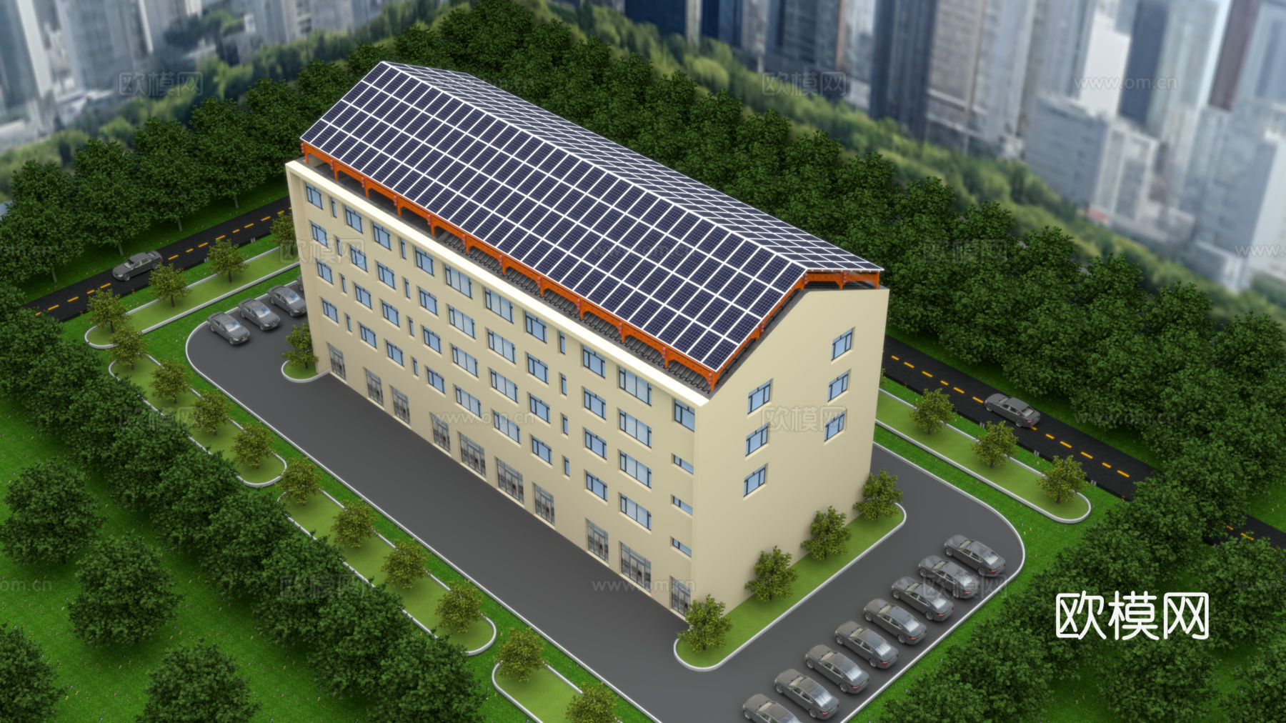 楼顶光伏铺设3d模型下载