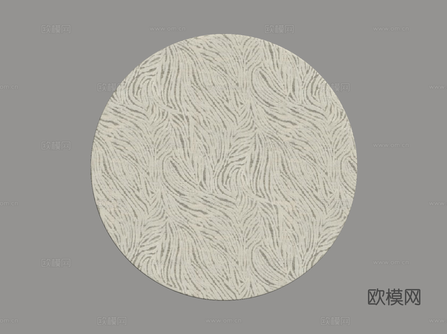法式复古地毯 圆形地毯su模型