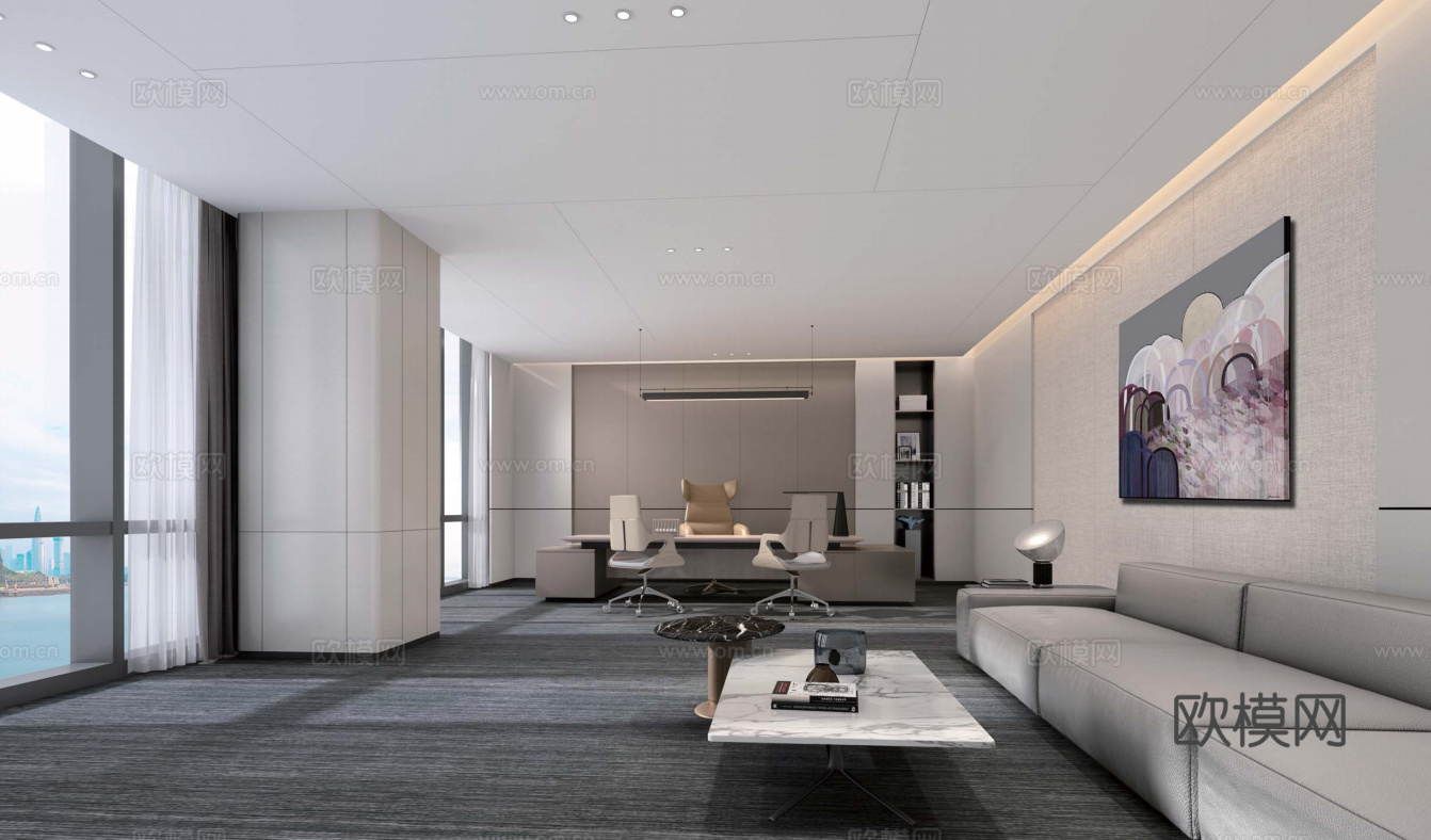 1500平办公室 最新全套施工图 效果图合集cad施工图