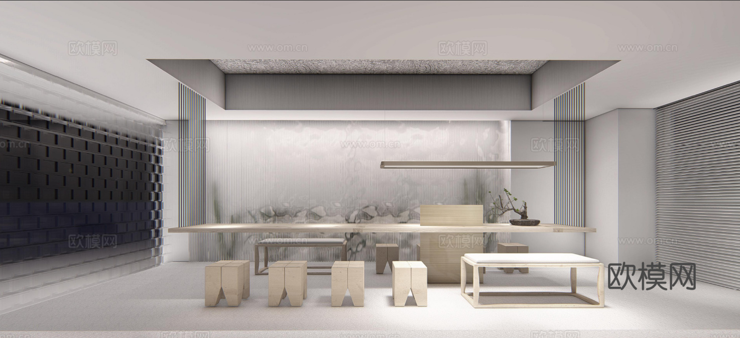 60平办公室 最新全套施工图 效果图合集cad施工图