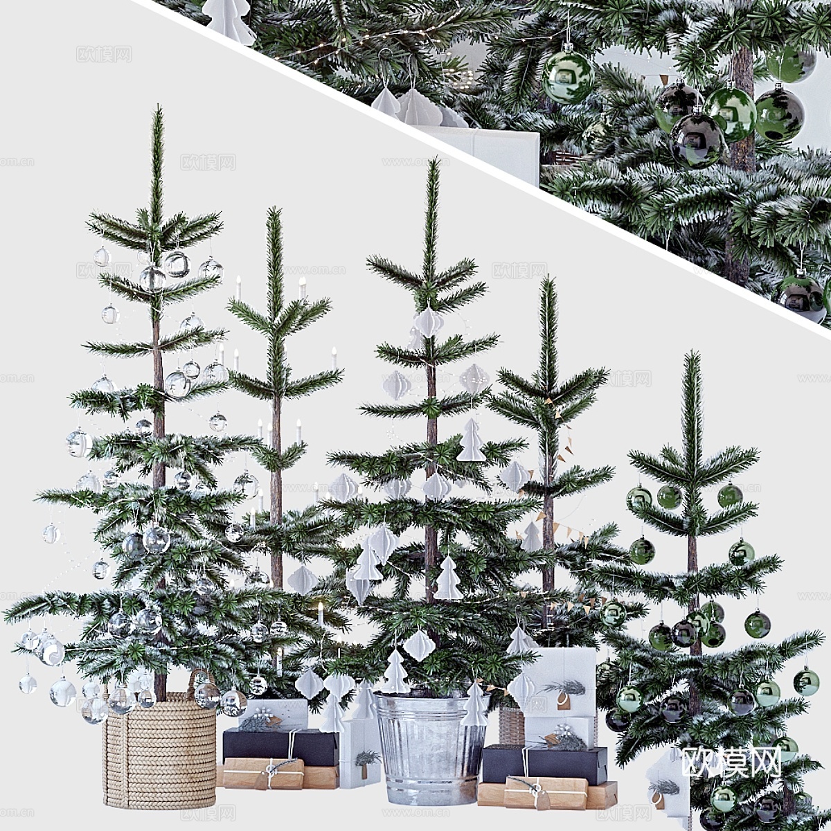 圣诞树套装13d模型下载