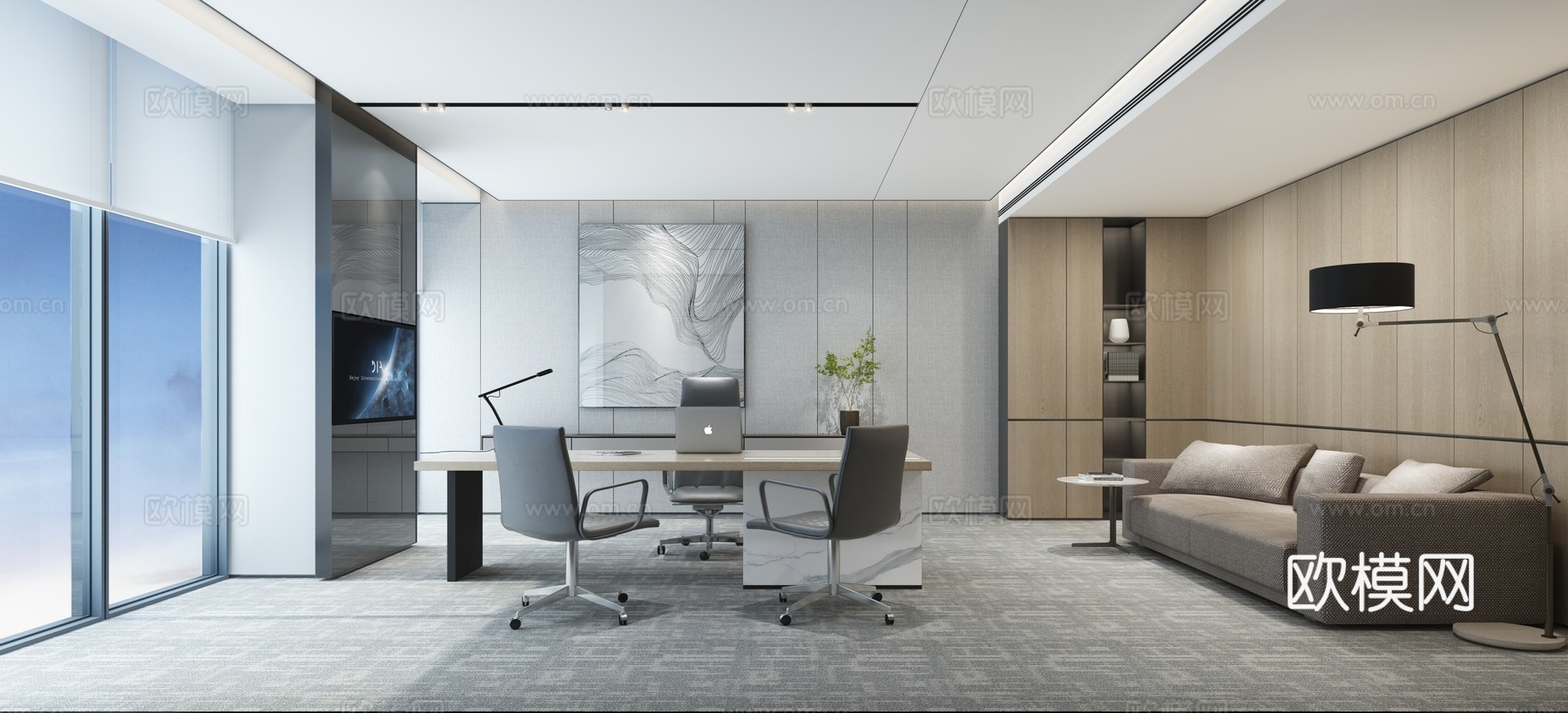 办公楼 最新全套施工图 效果图合集cad施工图