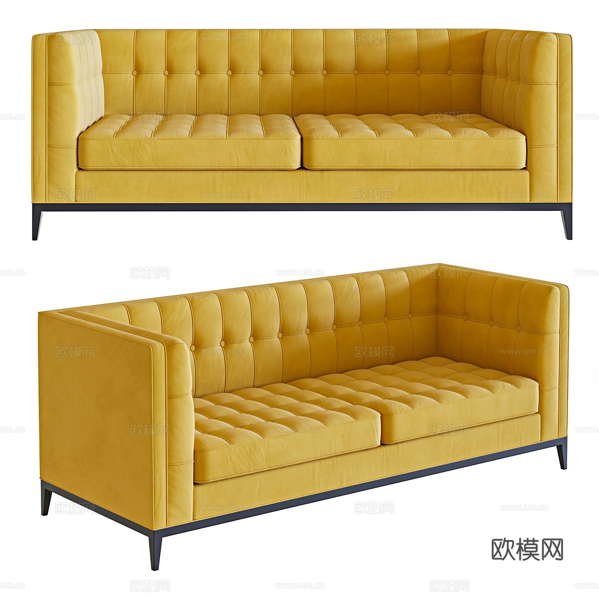 巴勒莫三人沙发3d模型下载