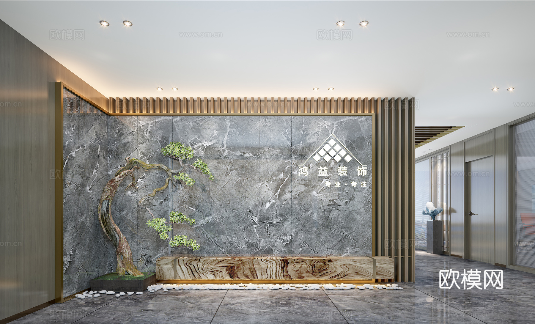 380平办公室 最新全套施工图 效果图合集cad施工图