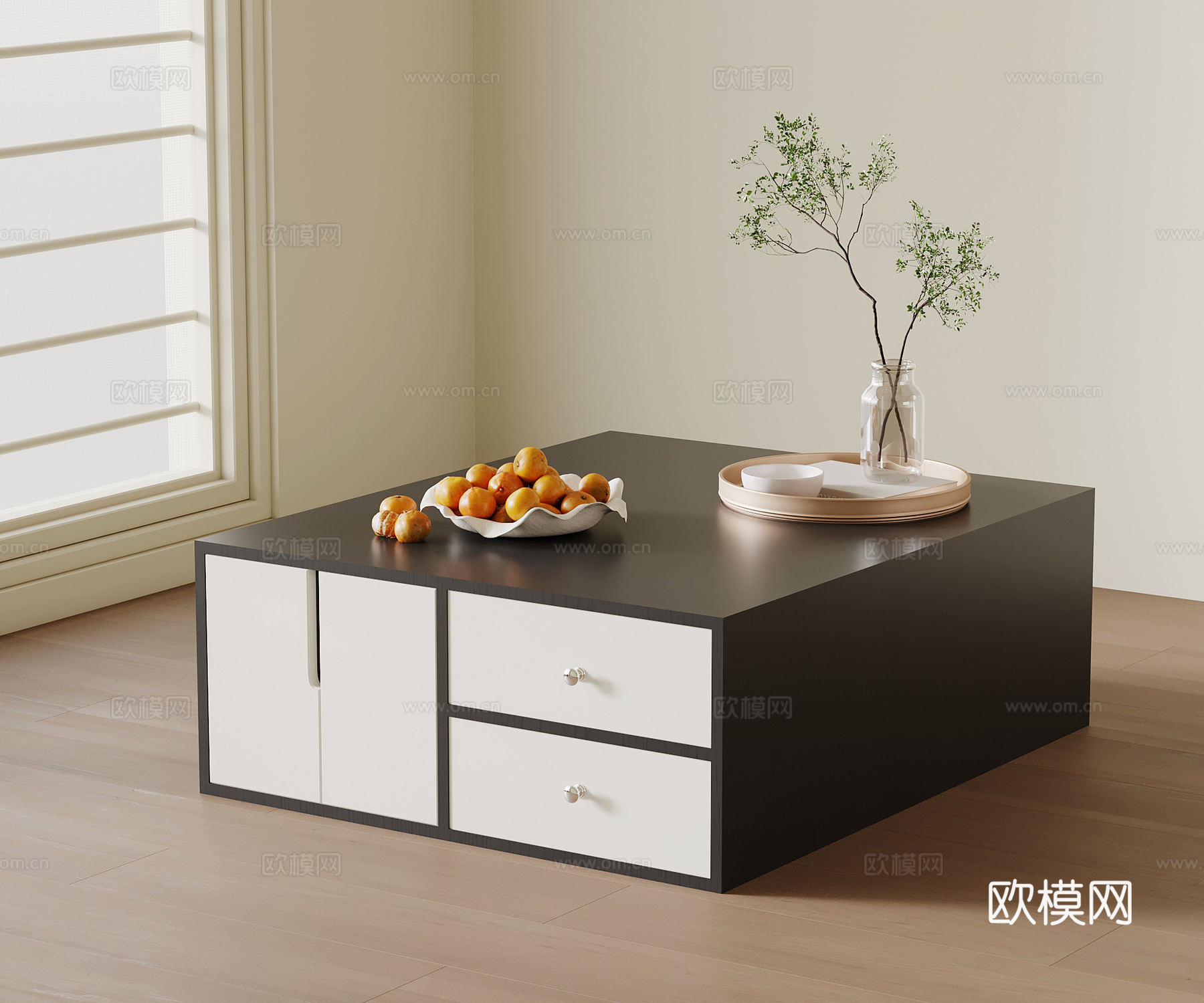 现代茶几 方形茶几su模型