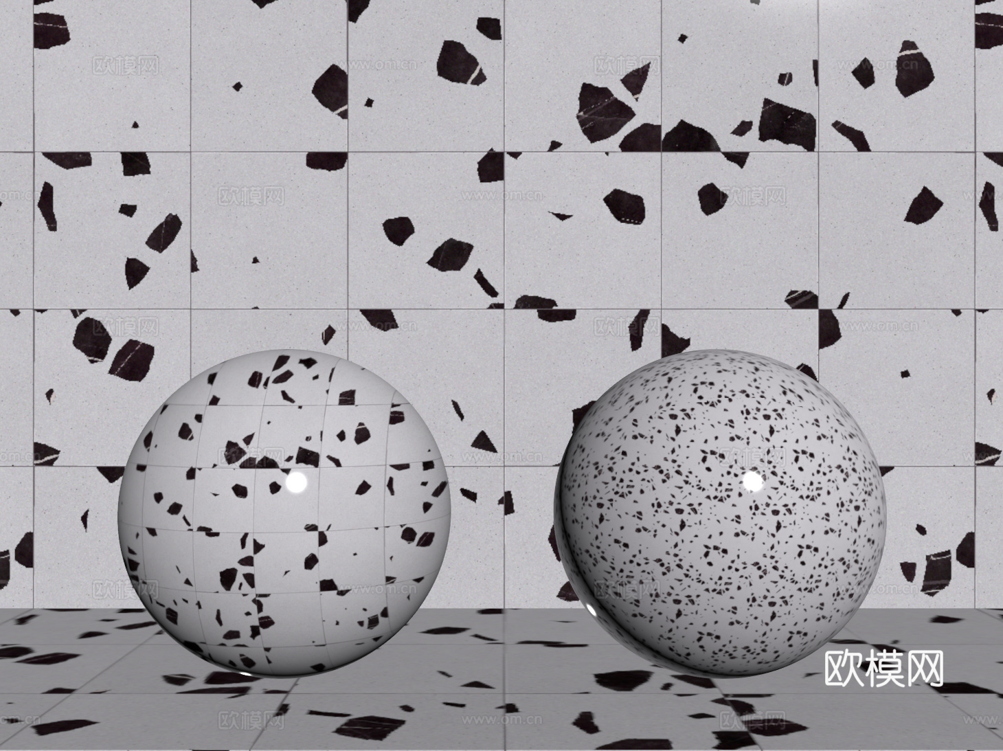 现代白色水磨石 墙砖 瓷砖 马赛克 石材su模型