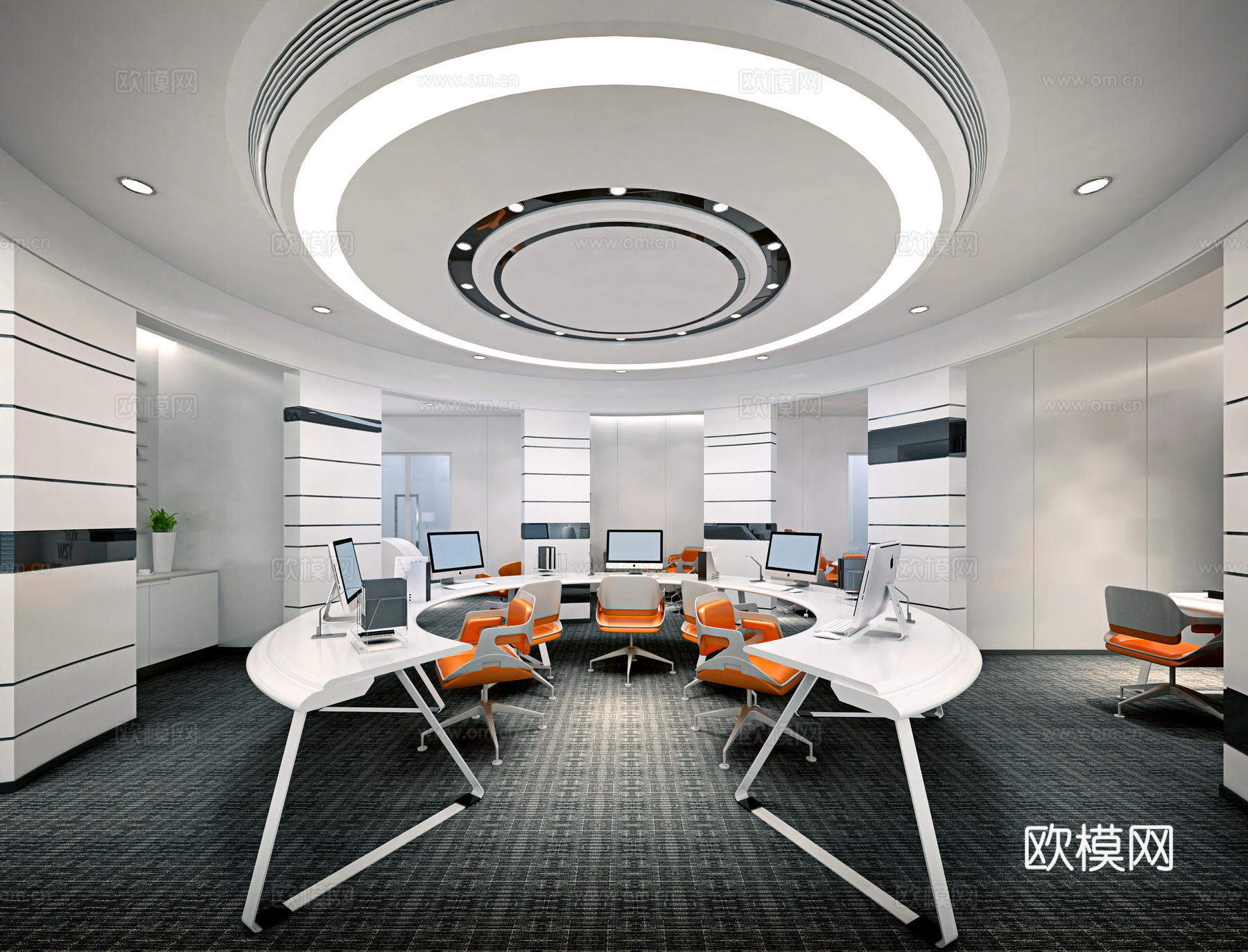 办公室 最新全套施工图 效果图合集cad施工图