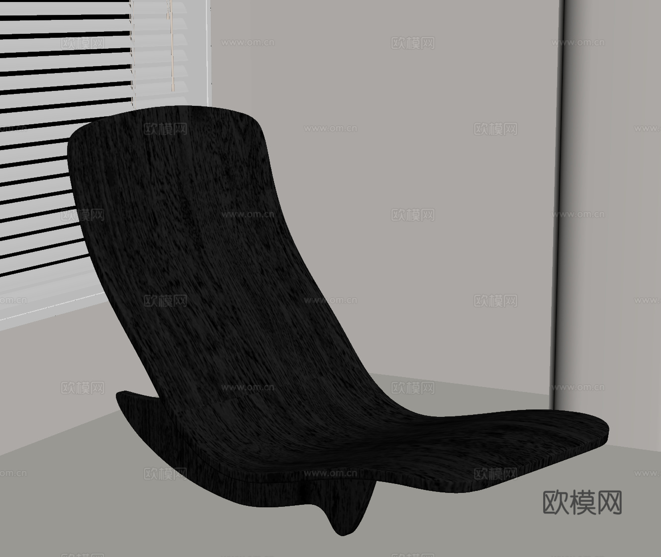 现代意式躺椅 皮质躺椅su模型