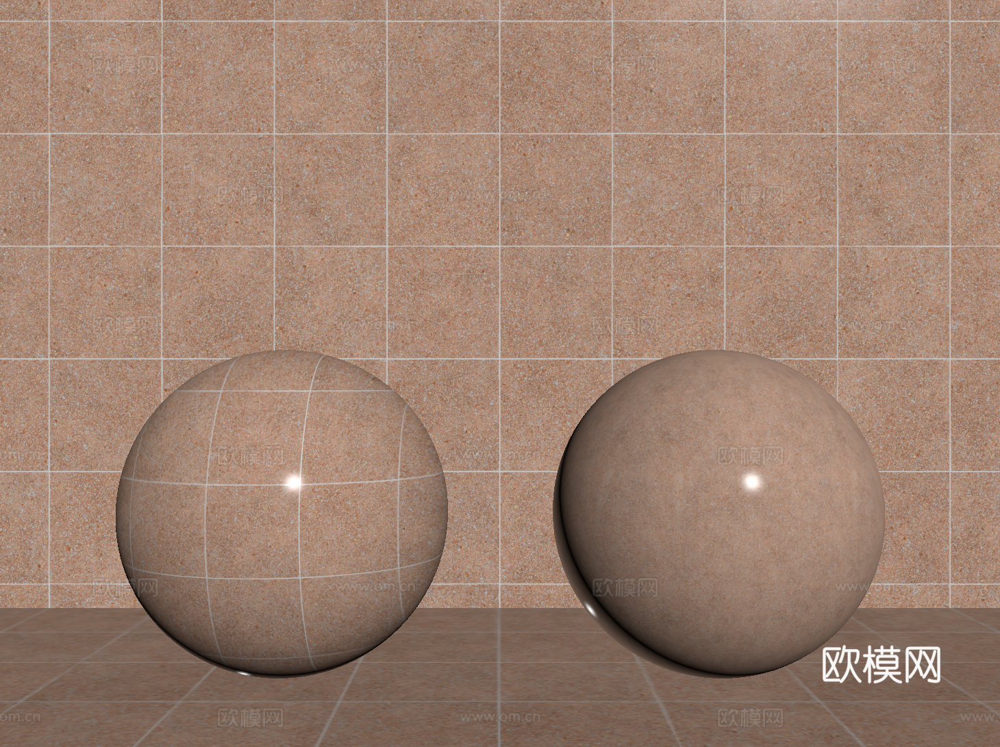 现代粉色水磨石 墙砖 瓷砖 马赛克 石材su模型