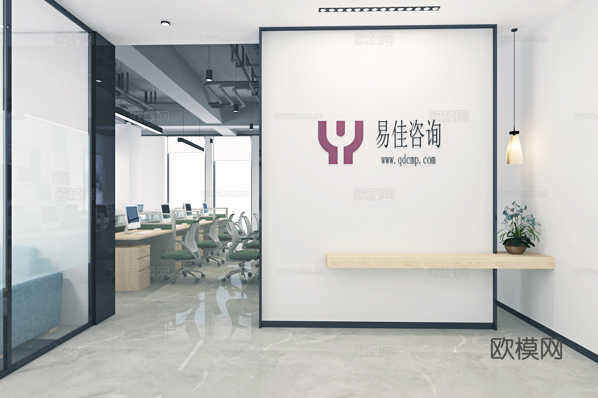 办公室 最新全套施工图 效果图合集cad施工图