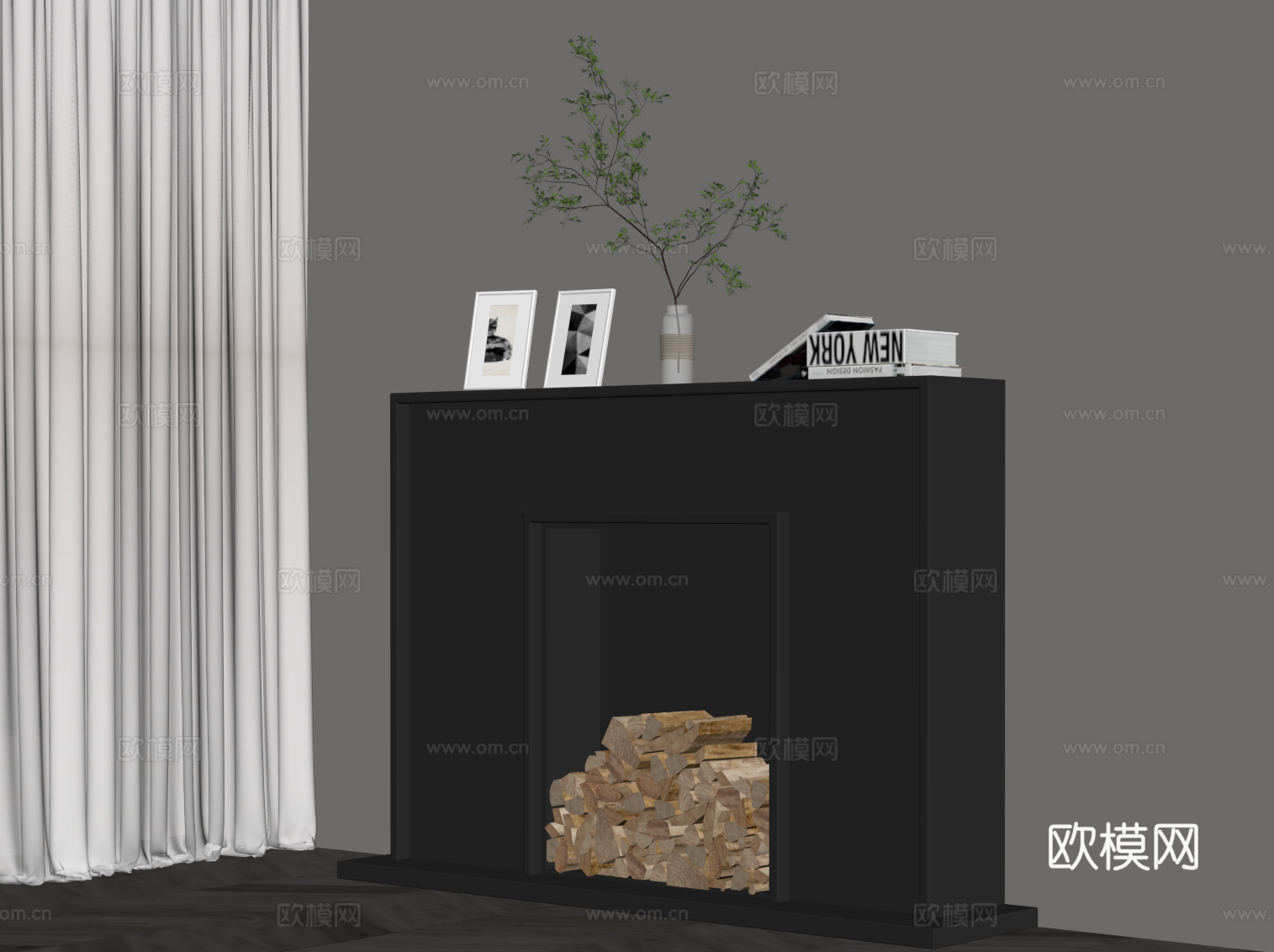现代火炉 壁炉su模型