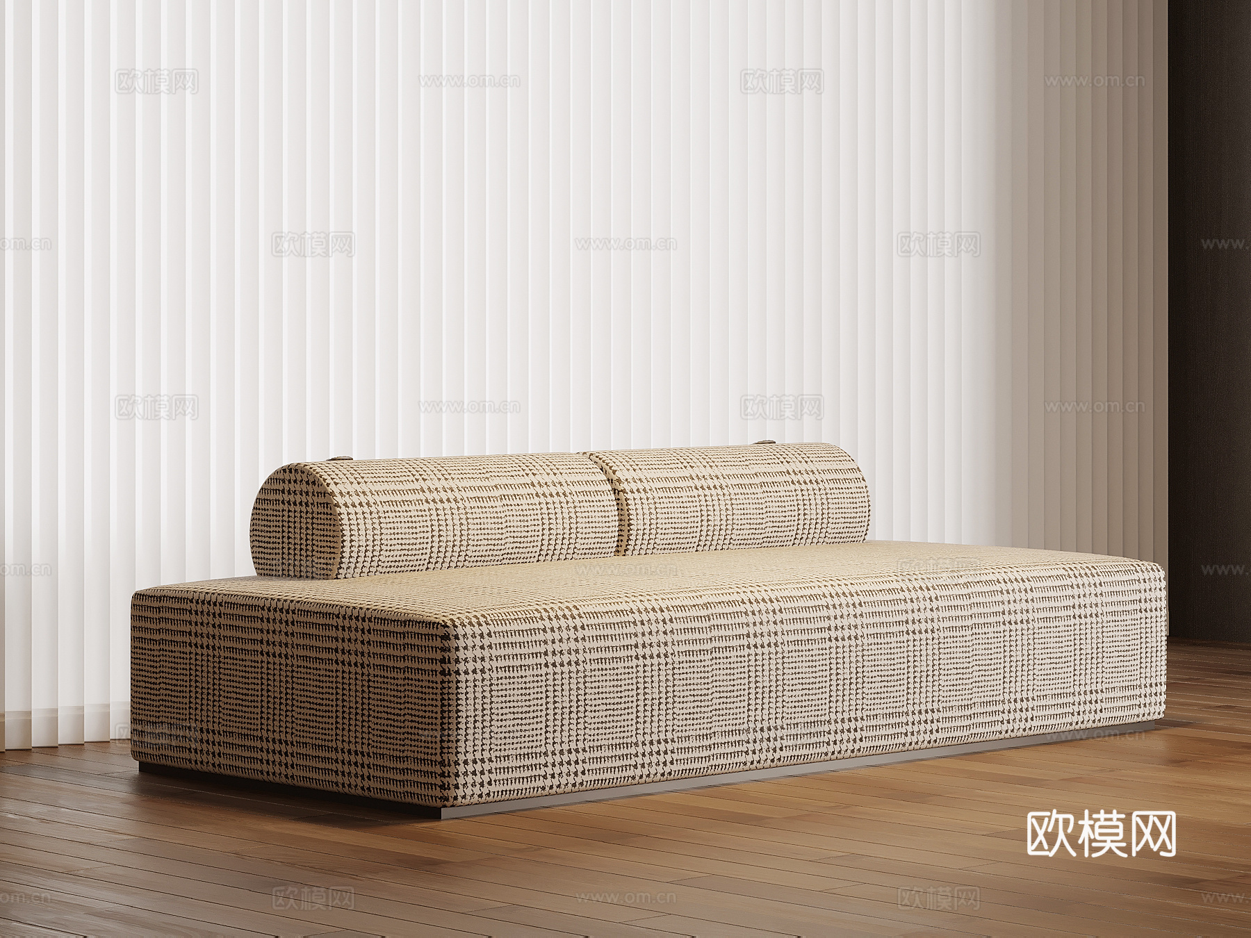 现代布艺换鞋凳 沙发凳su模型
