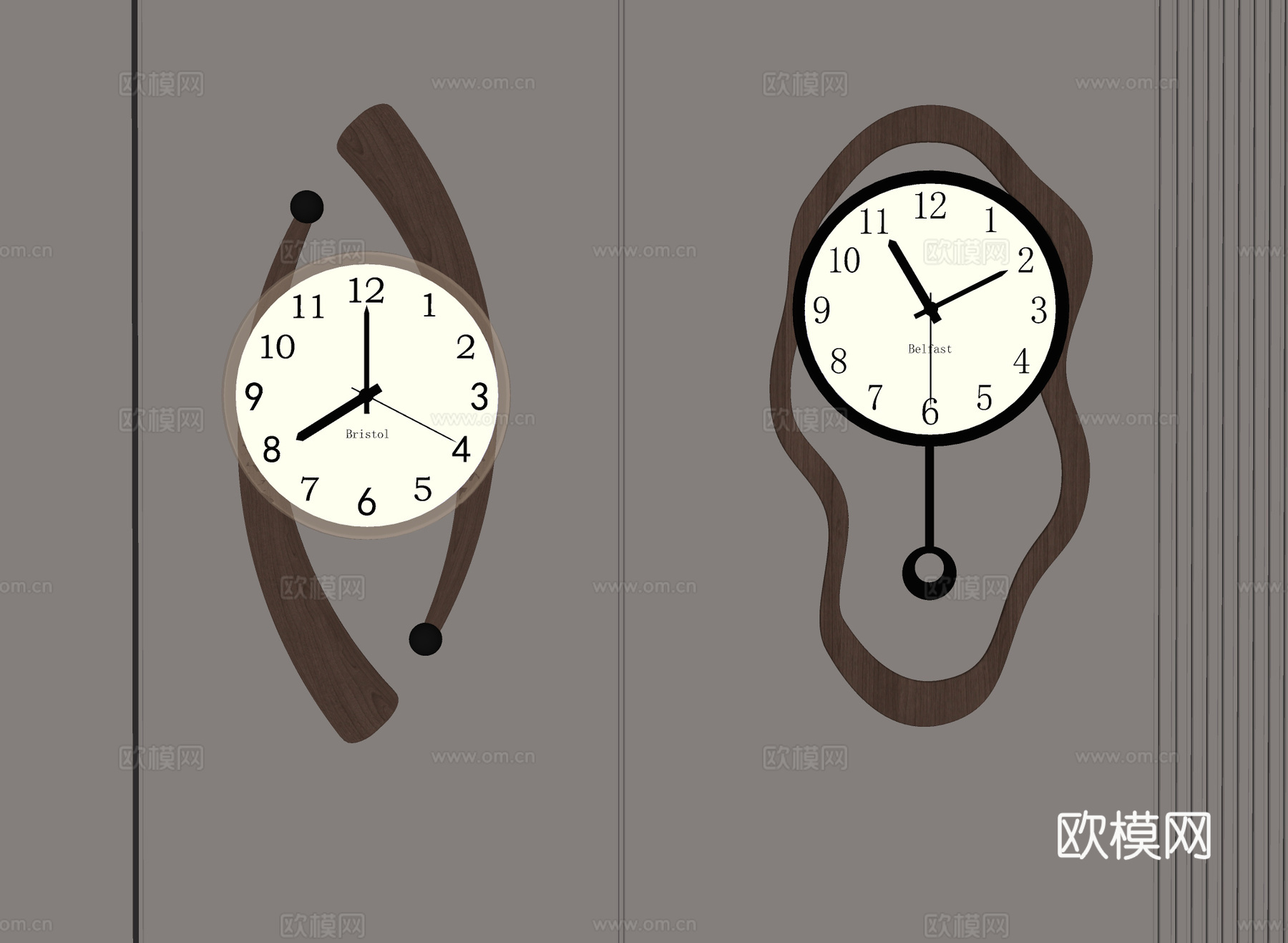 中古风钟表 挂钟su模型