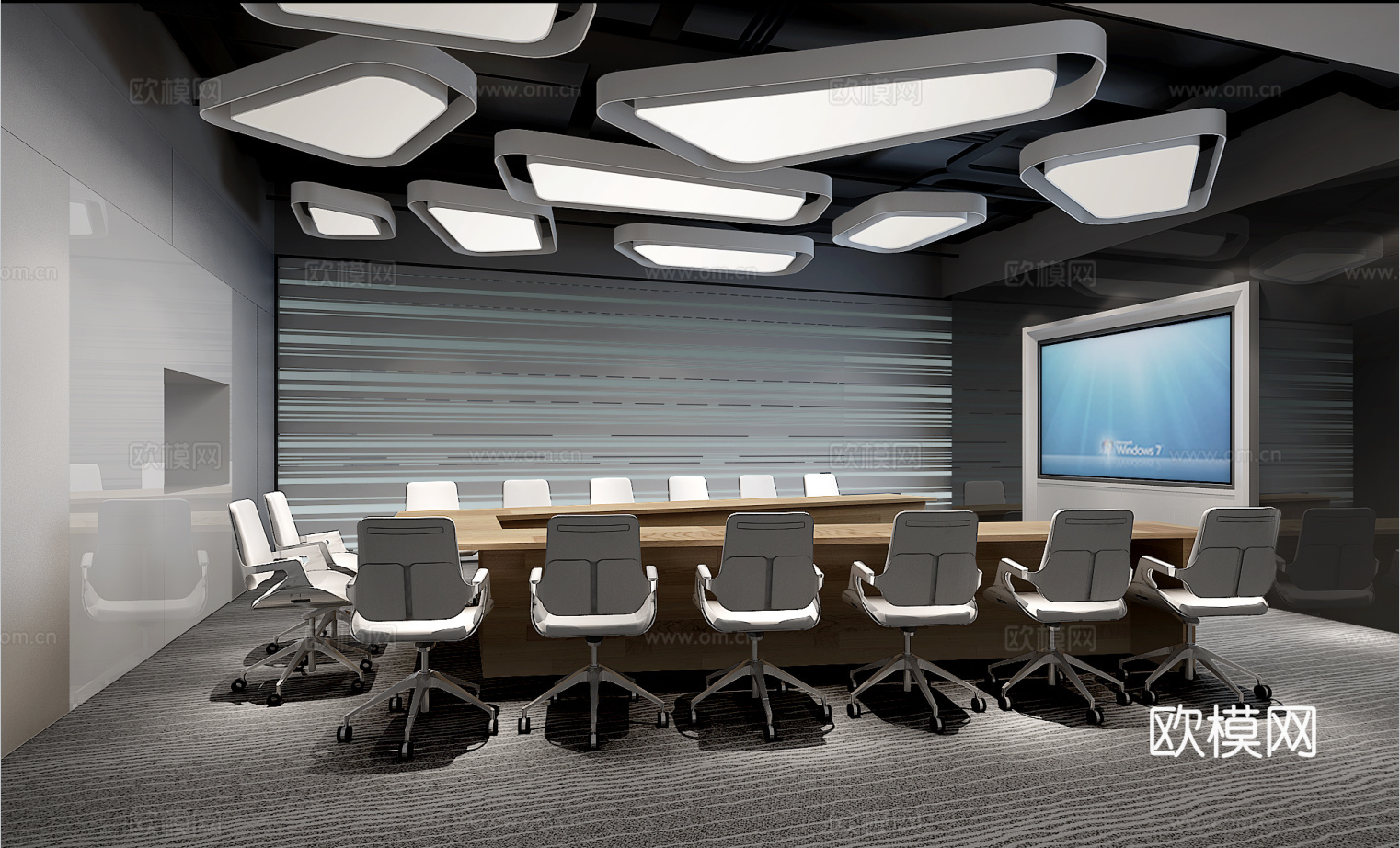 办公室 最新全套施工图 效果图合集cad施工图