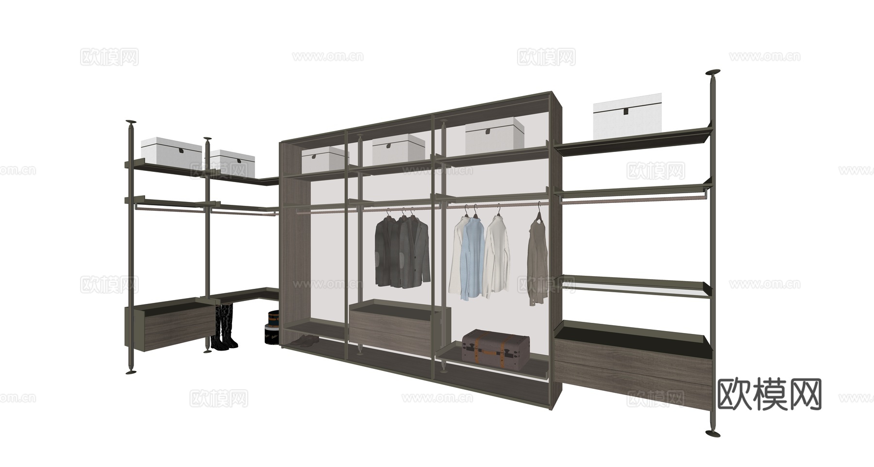 意式立柱柜su模型