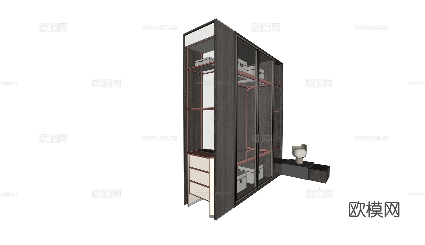 样板间 衣柜su模型