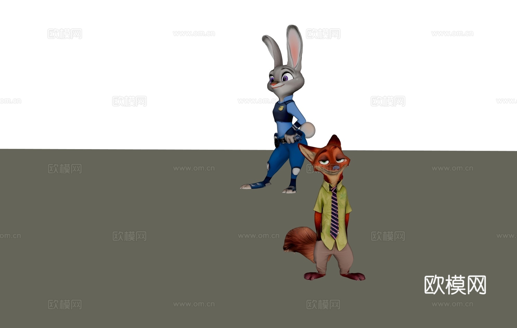 疯狂动物城装饰 电影院网红玩偶 商场电影网红装饰 网红打卡动su模型