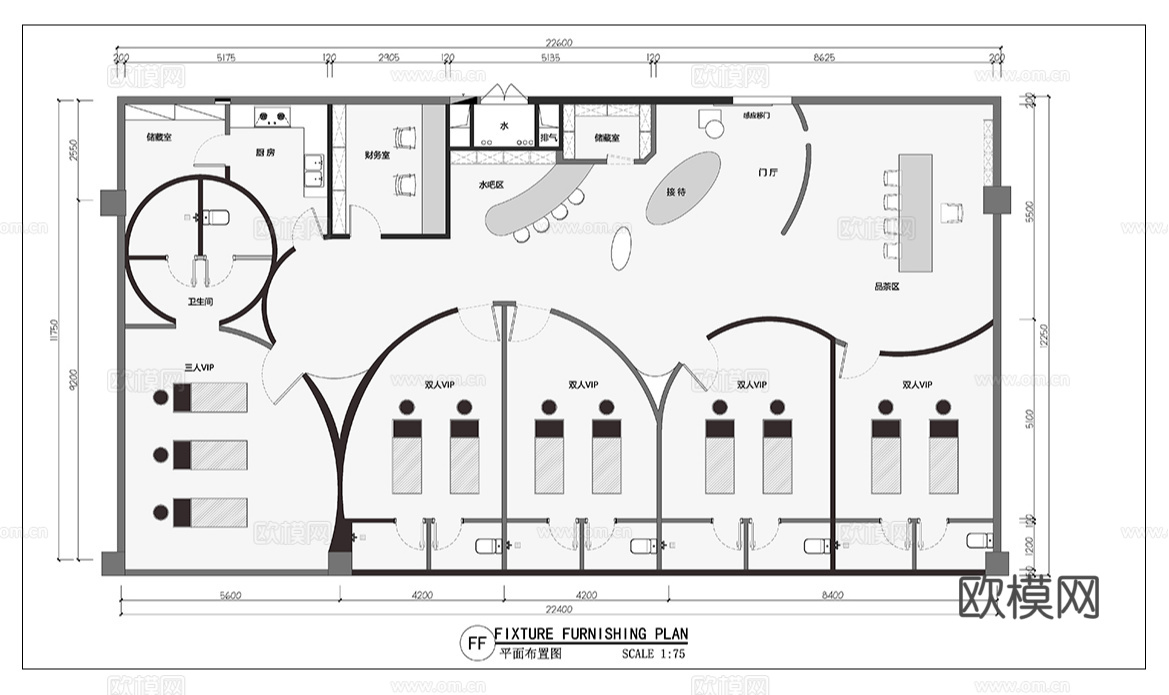 美容会所 最新平面施工图合集cad施工图