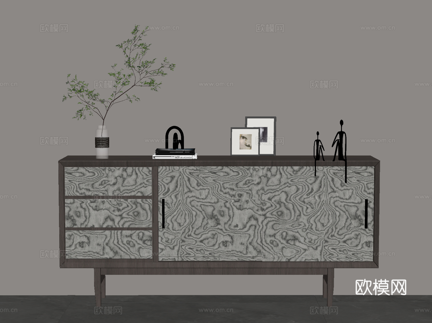 现代意式玄关柜 边柜 电视柜su模型