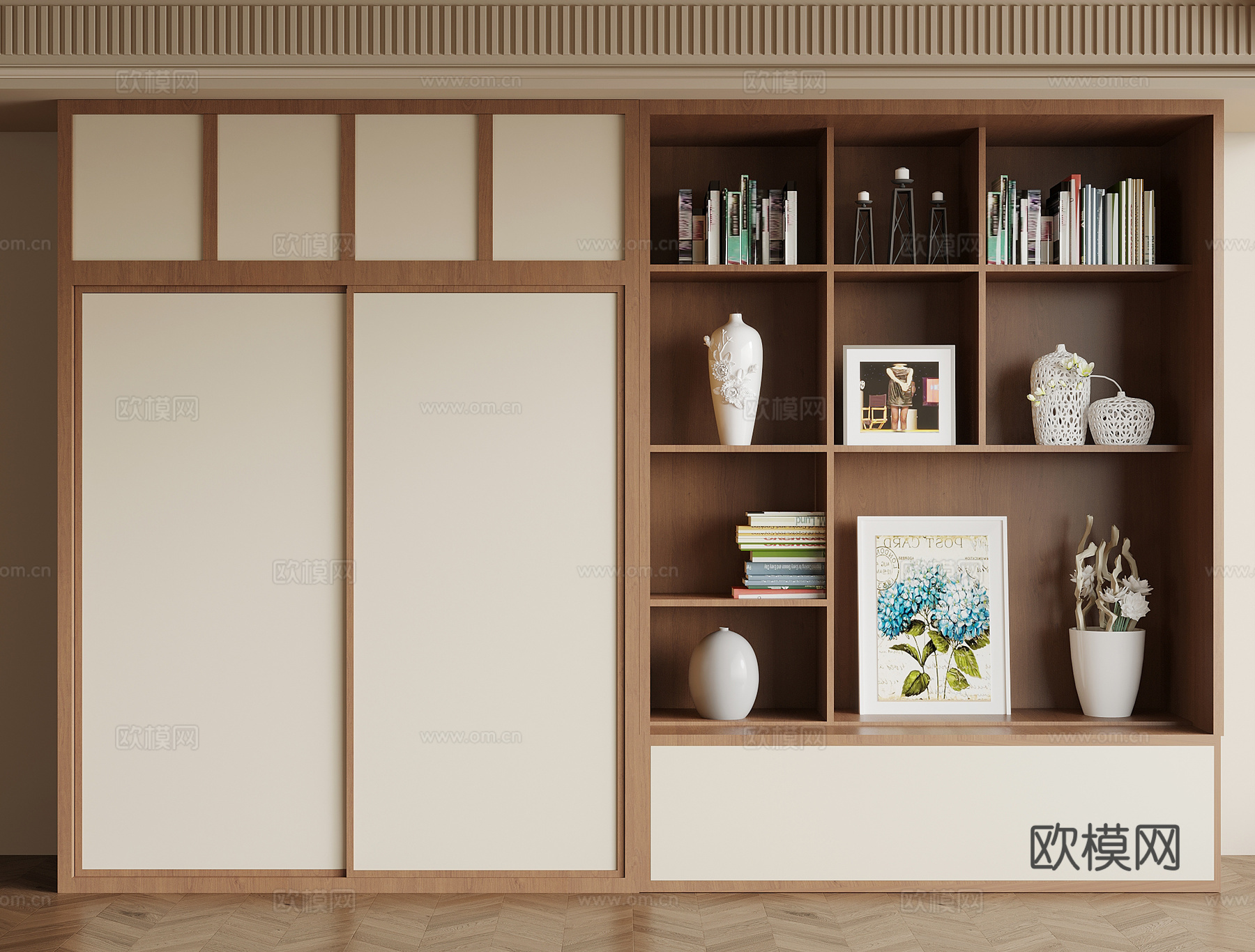 中古书柜 书架 储物柜su模型