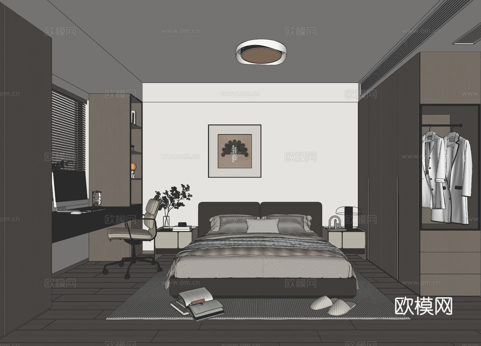 意式卧室儿童房su模型