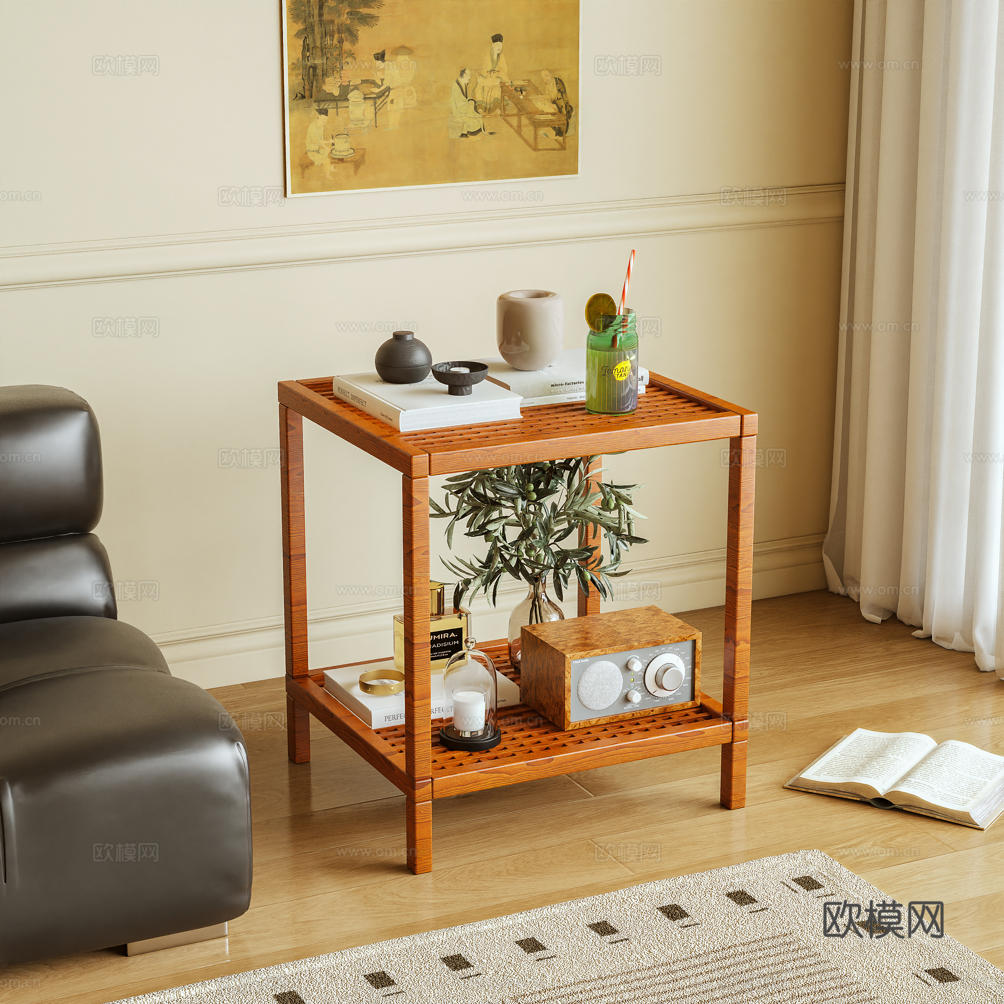 边几 置物架 床头柜 摆件3d模型下载