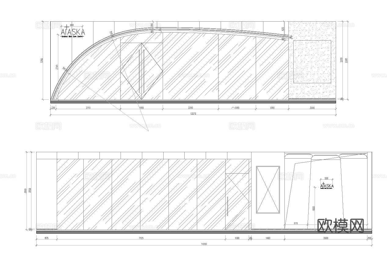 美容院 最新全套施工图 效果图合集cad施工图