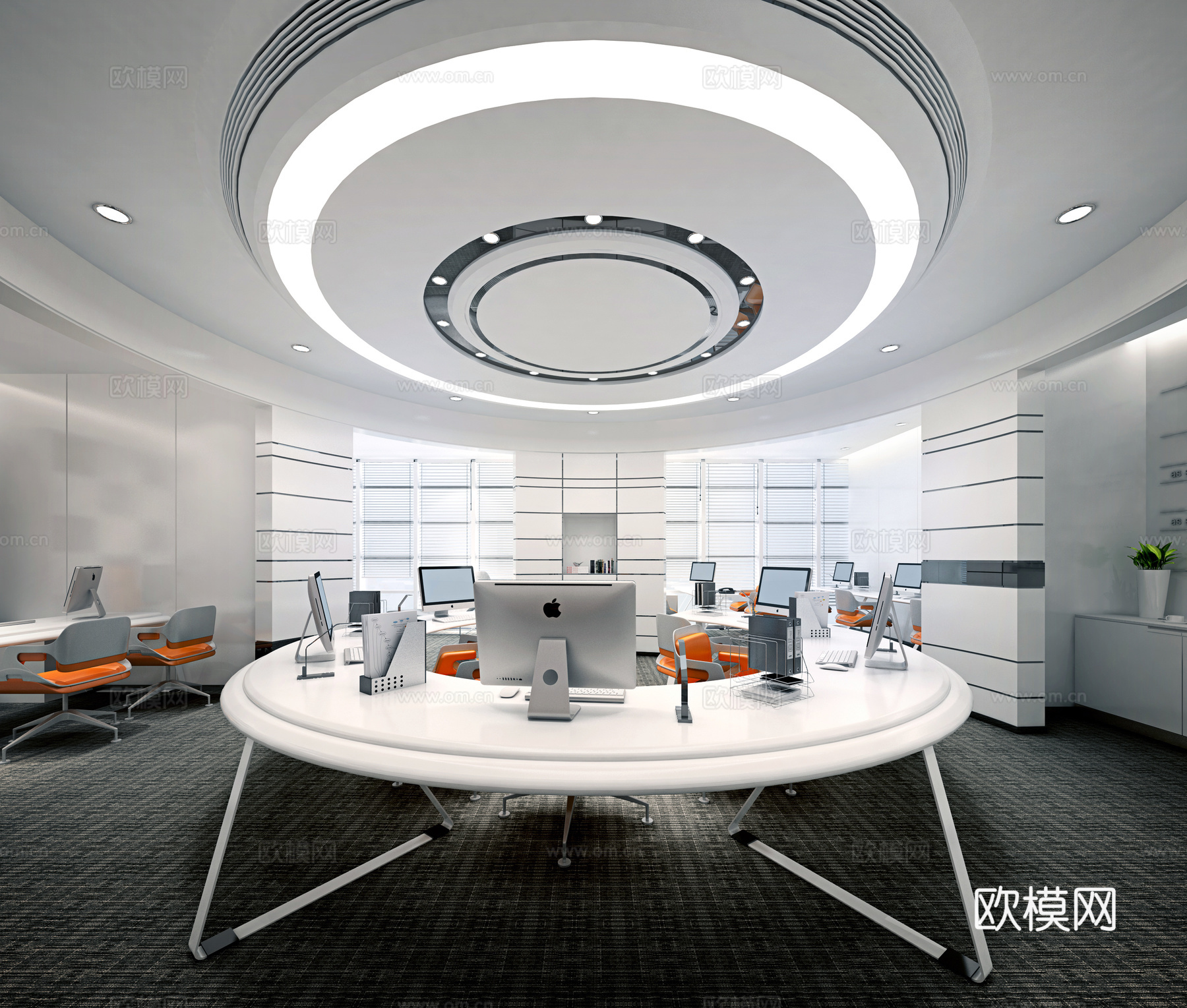 办公室 最新全套施工图 效果图合集cad施工图