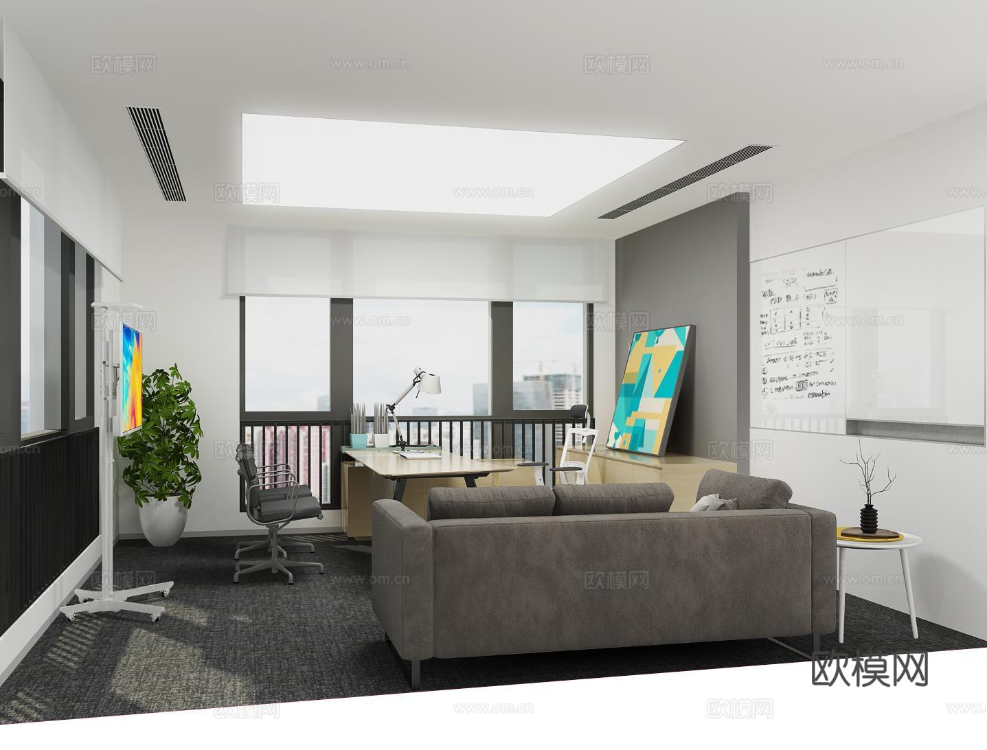 1200平办公室 最新全套施工图 效果图合集cad施工图