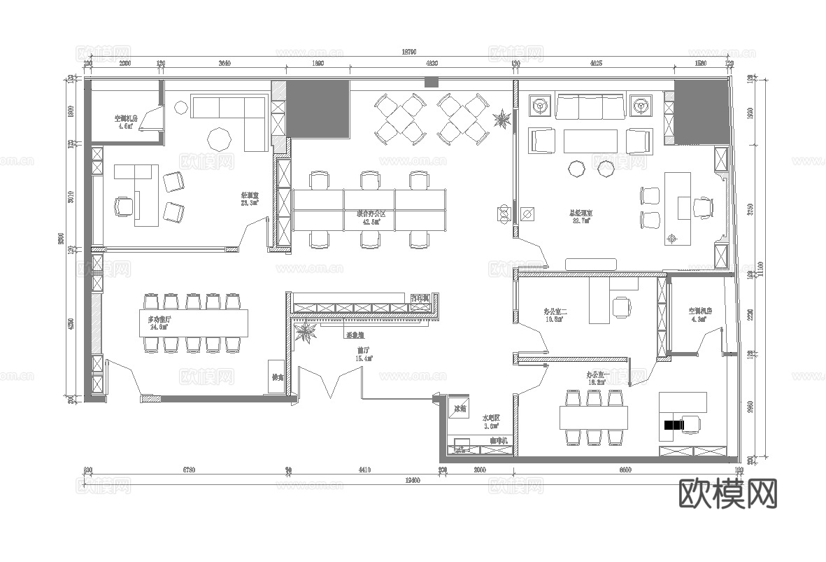 380平办公室 最新全套施工图 效果图合集cad施工图