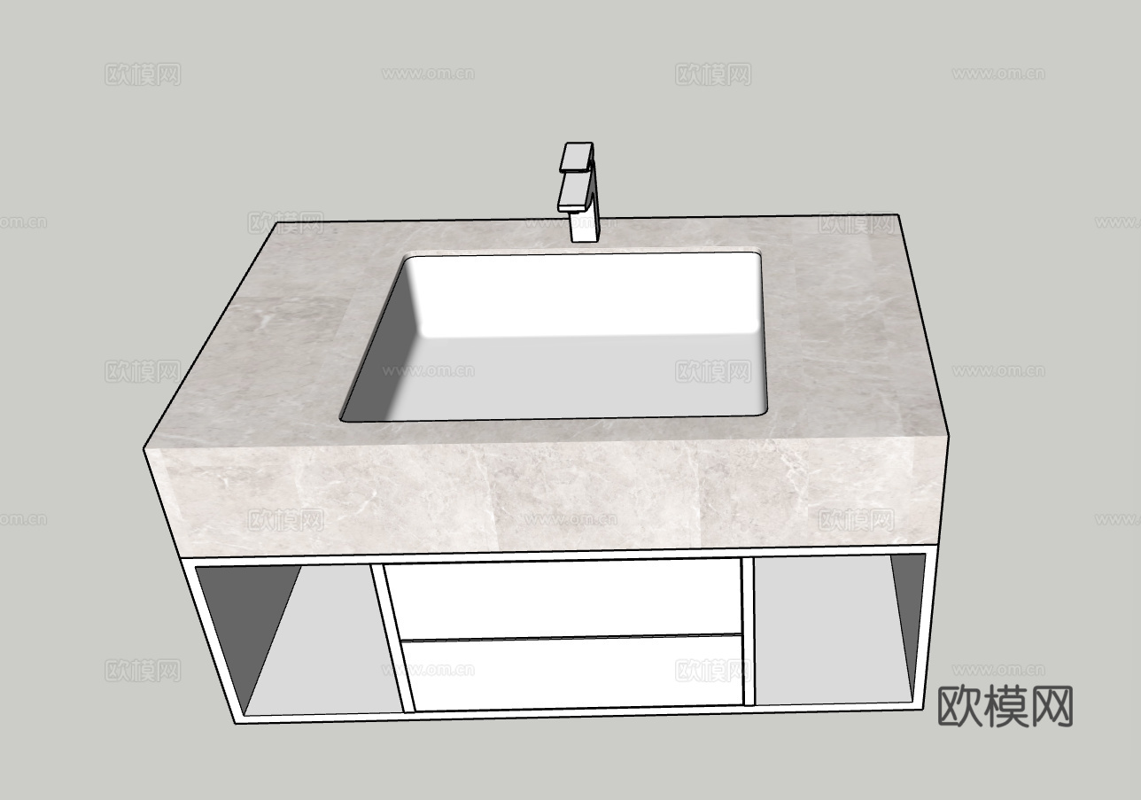 现代卫生间洗手台动态组件su模型