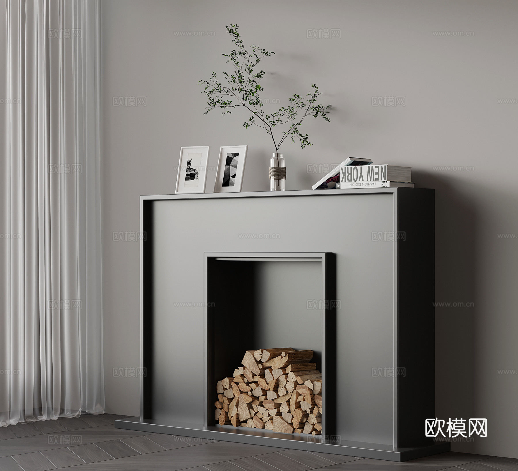 现代火炉 壁炉su模型