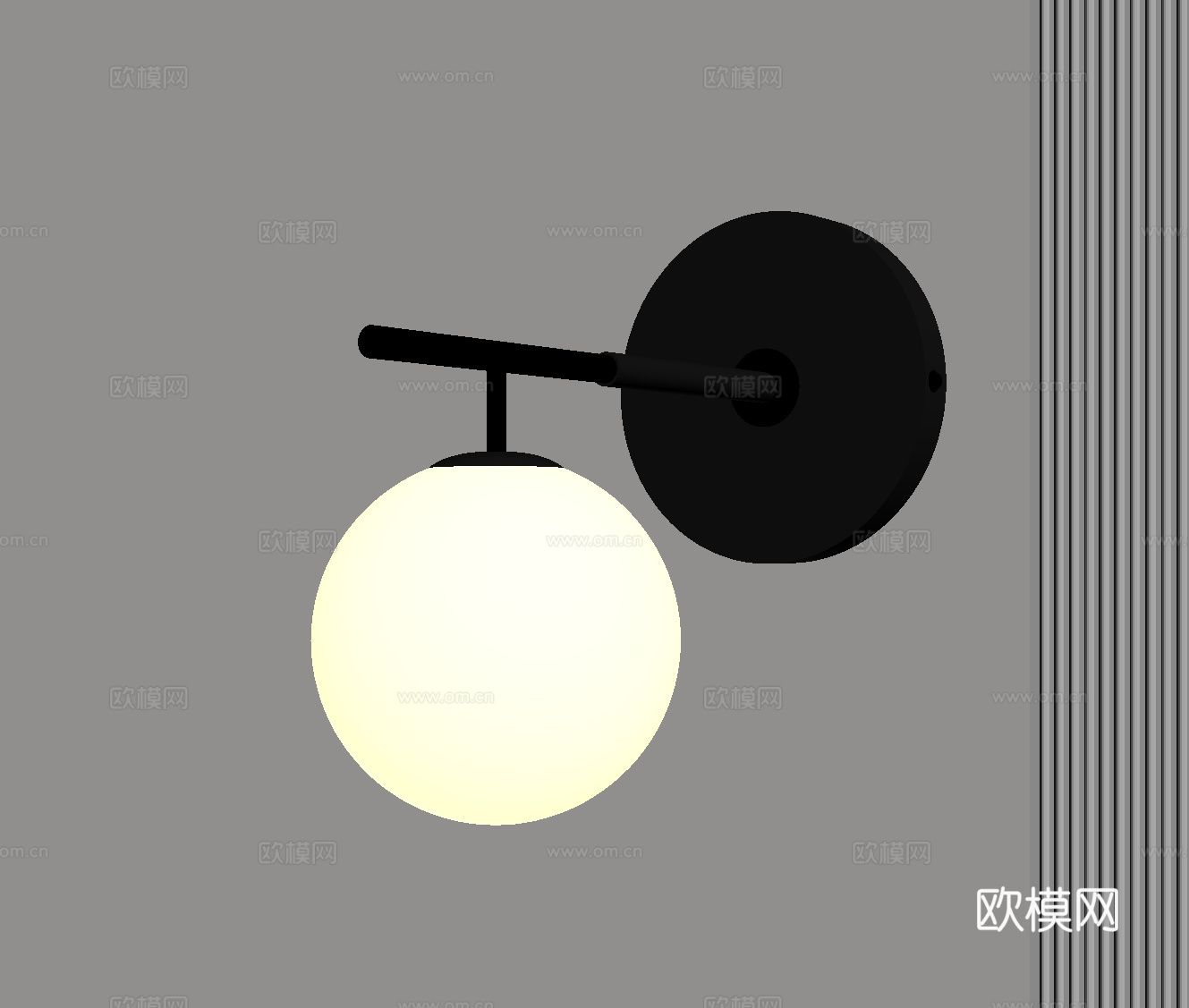 现代意式壁灯 球形壁灯su模型